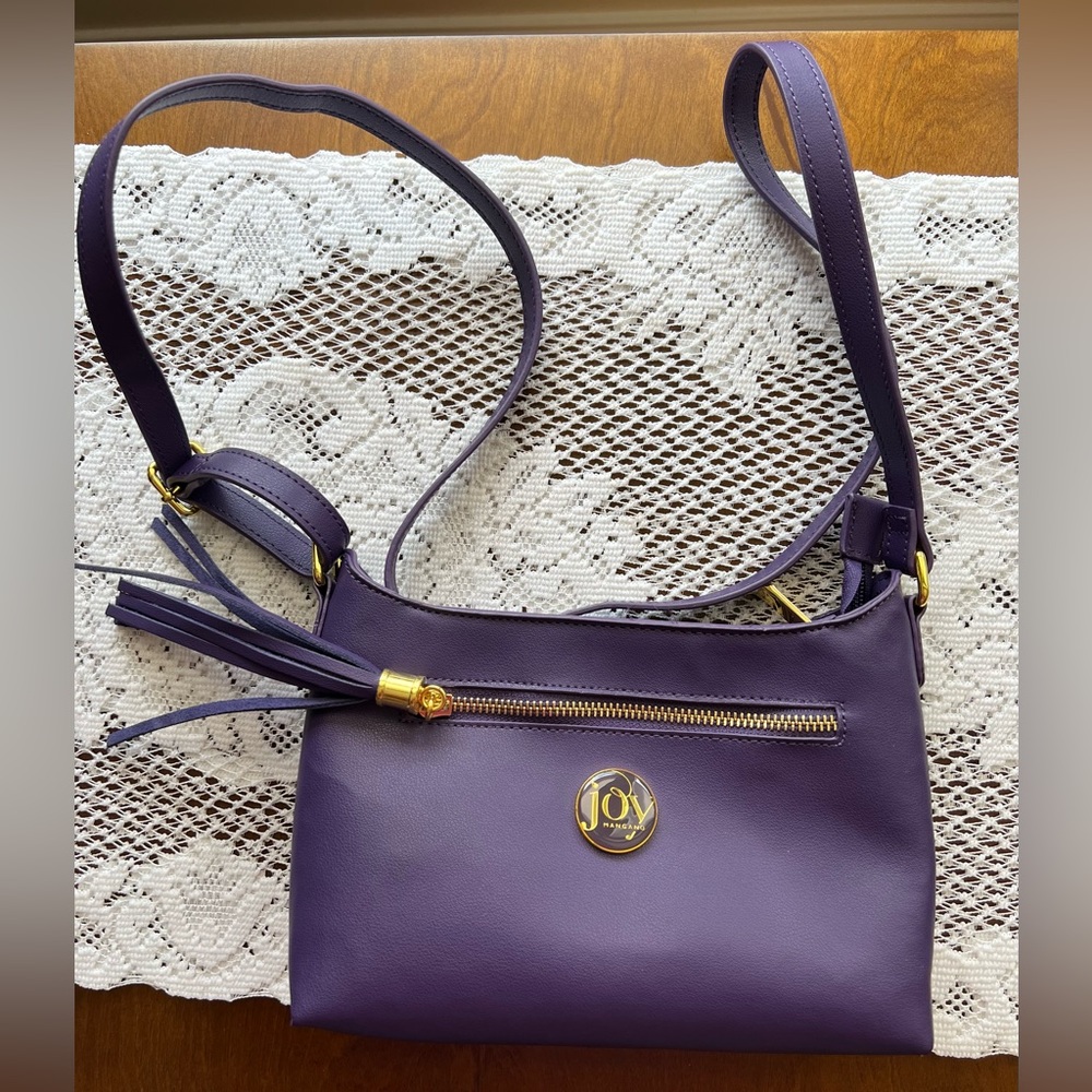 NWOT JOY MANGANO purple crossbody bag
